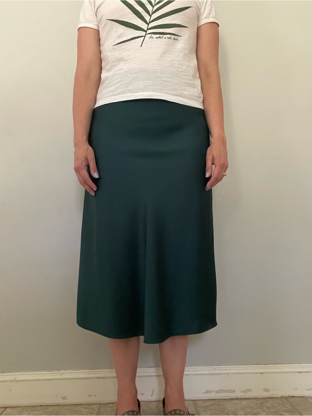 J.Crew Gwyneth Slip Skirt in Green Color